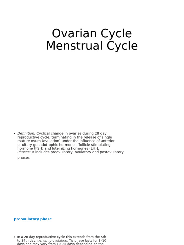 3 Ovarian Cycle2 | PDF | Menstrual Cycle | Ovary