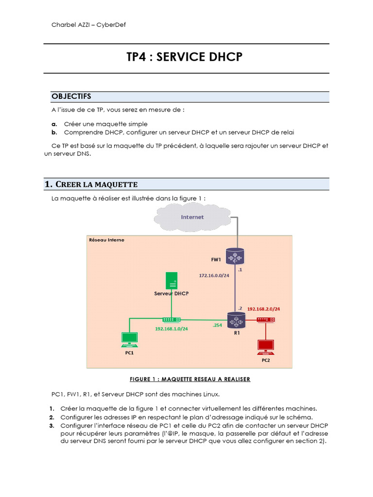 Configuration et Sécurité du Serveur DHCP | PDF | Système de noms de ...