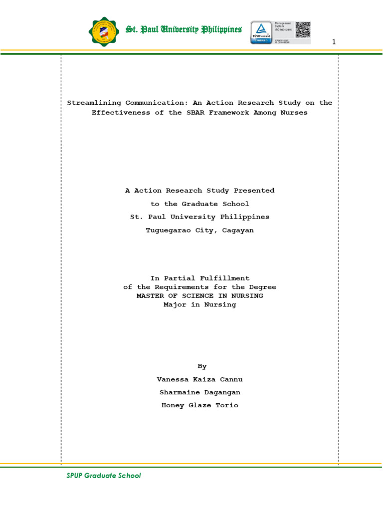 SBAR Framework in Nursing Communication | PDF | Patient Safety | Health ...