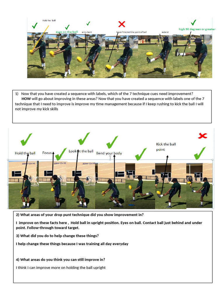 Improving Drop Punt Technique Skills | PDF