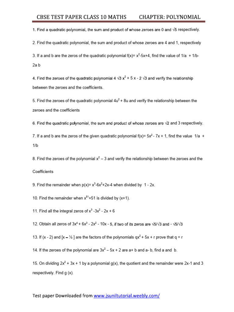 POLYNOMIAL | PDF
