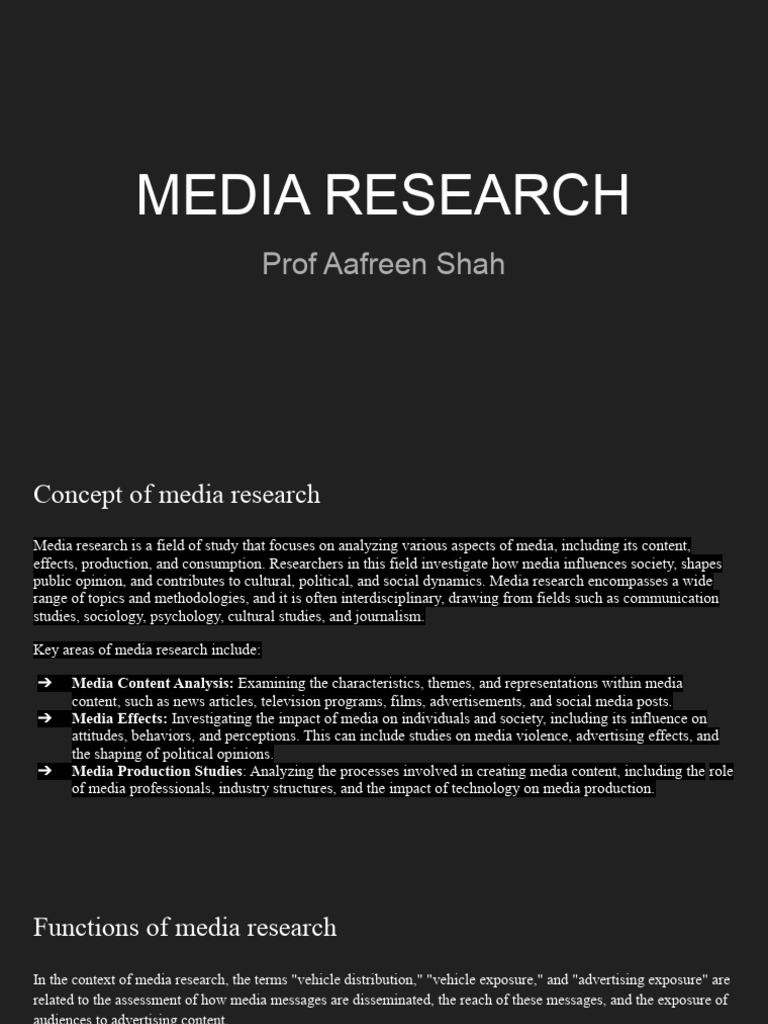 Importance of Media Research Explained | PDF | Audience Measurement ...