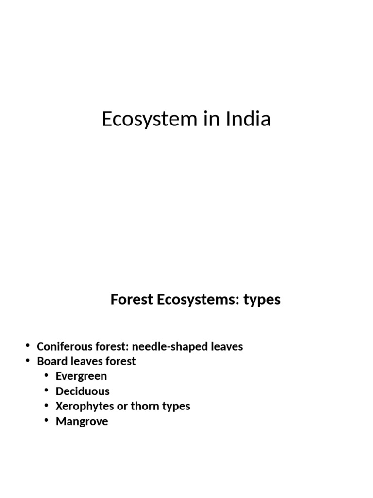 Ecosystems in India Improtance Threat Conservtion | PDF | Grassland ...