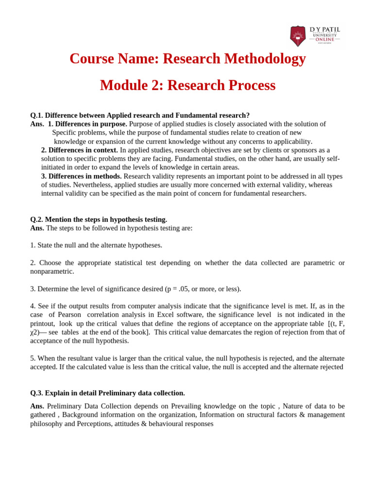 Research Methodology: Key Concepts Explained | PDF | Hypothesis | Theory