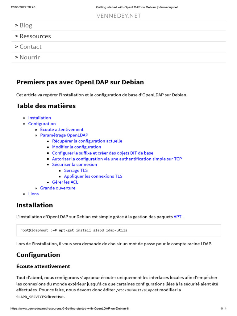 Guide OpenLDAP sur Debian : Installation et Configuration | PDF ...