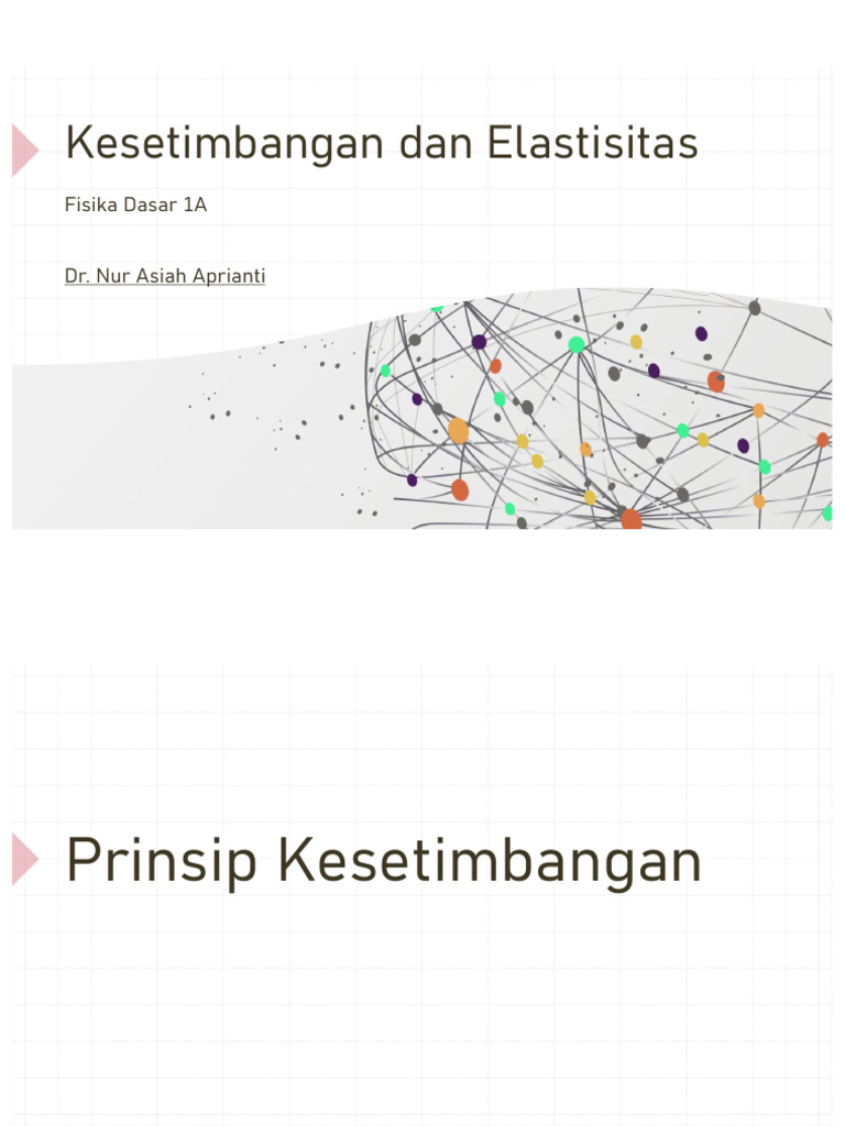 Materi Fisika Dasar FI1101 ITB Kesetimbangan Dan Elastisitas | PDF