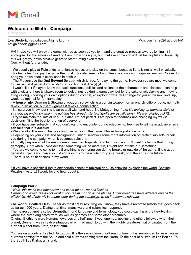 Eleth Campaign Overview and Rules | PDF | Dwarf (Dungeons & Dragons ...
