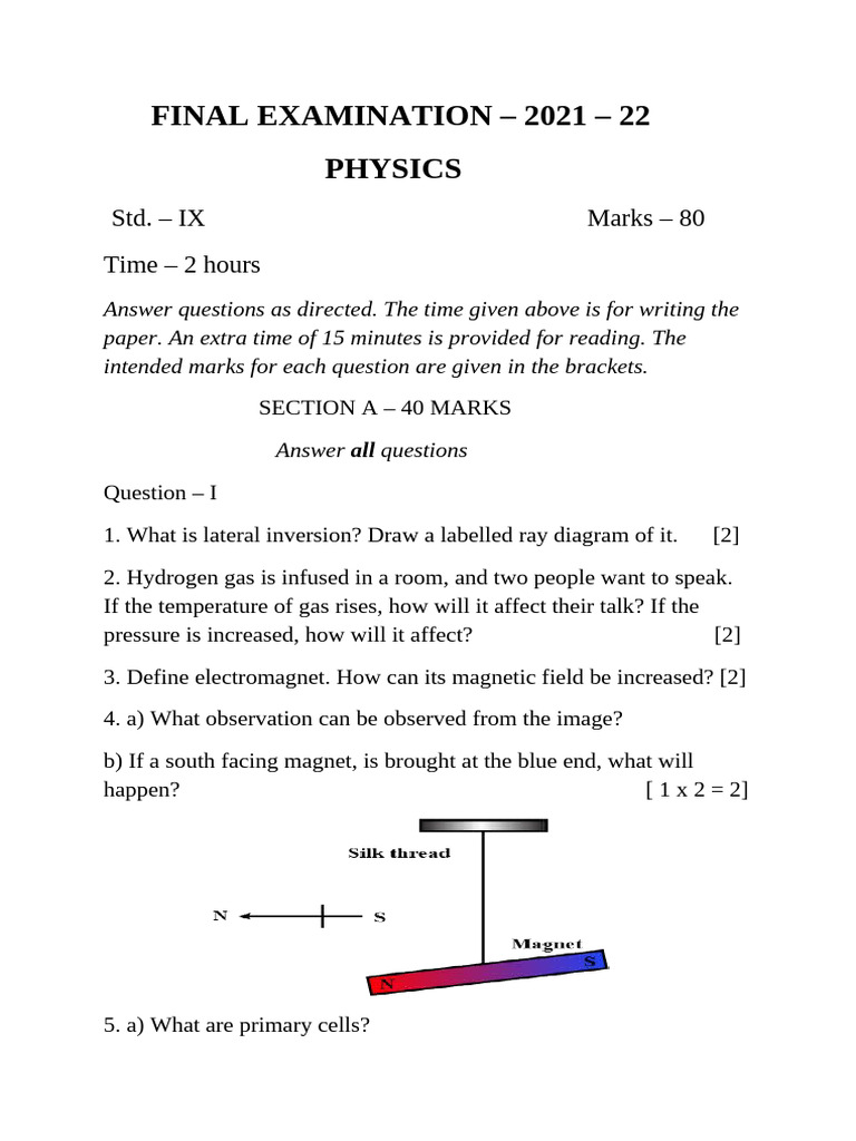 PHYSICS FINAL EXAMINATIO | PDF | Gases | Buoyancy