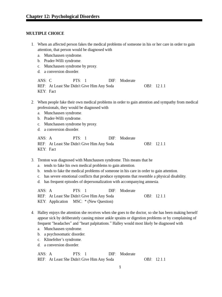 Coon Journey 5e Chapter12 | PDF | Mental Disorder | Diagnostic And ...