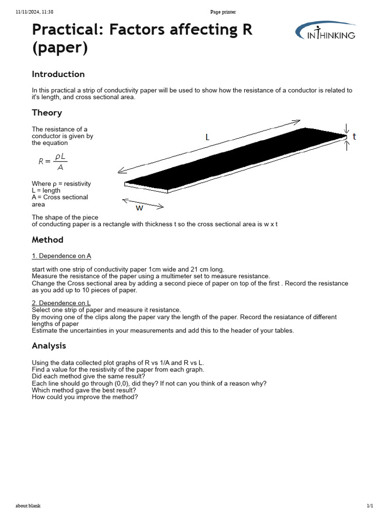 Practical: Factors Affecting R (Paper) | PDF