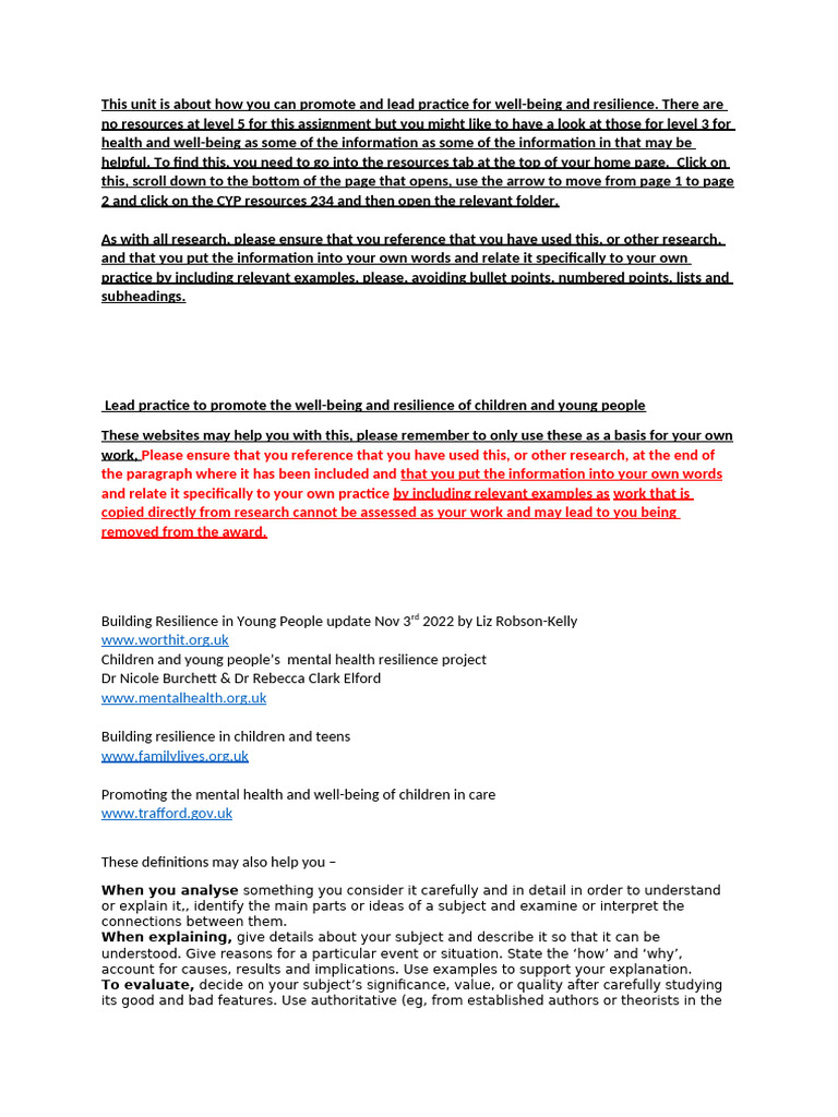 When You Analyse | PDF | Well Being | Psychological Resilience