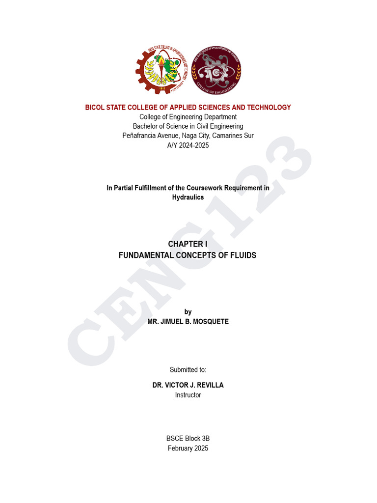 Fundamentals of Fluid Mechanics in Hydraulics | PDF | Stress (Mechanics ...