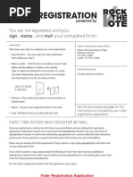 Voter Registration: You Are Not Registered Until You