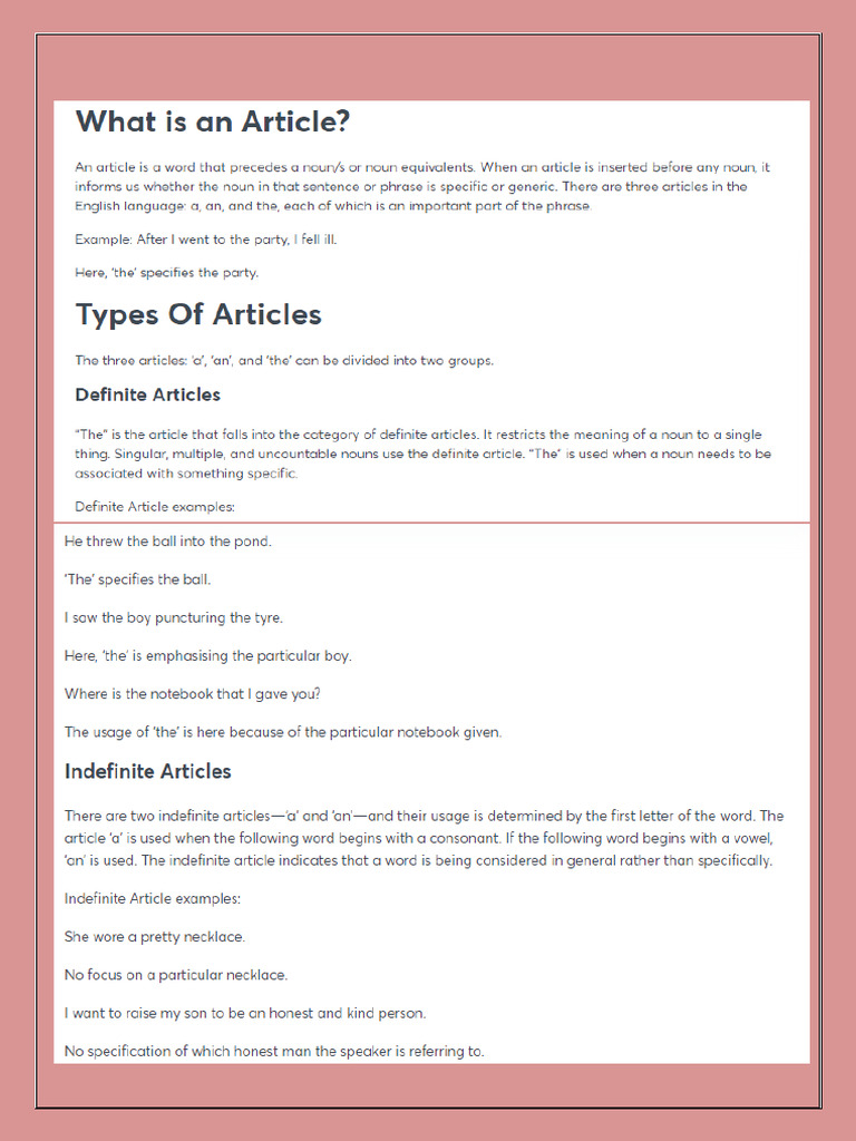 Notes on Articles | PDF