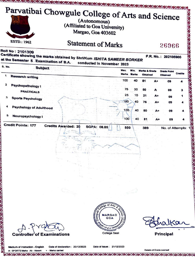 Ba Semester 6 Exam Results Pdf