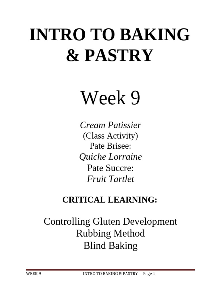 Baking Basics: Pastry Techniques Guide | PDF | Custard | Baking