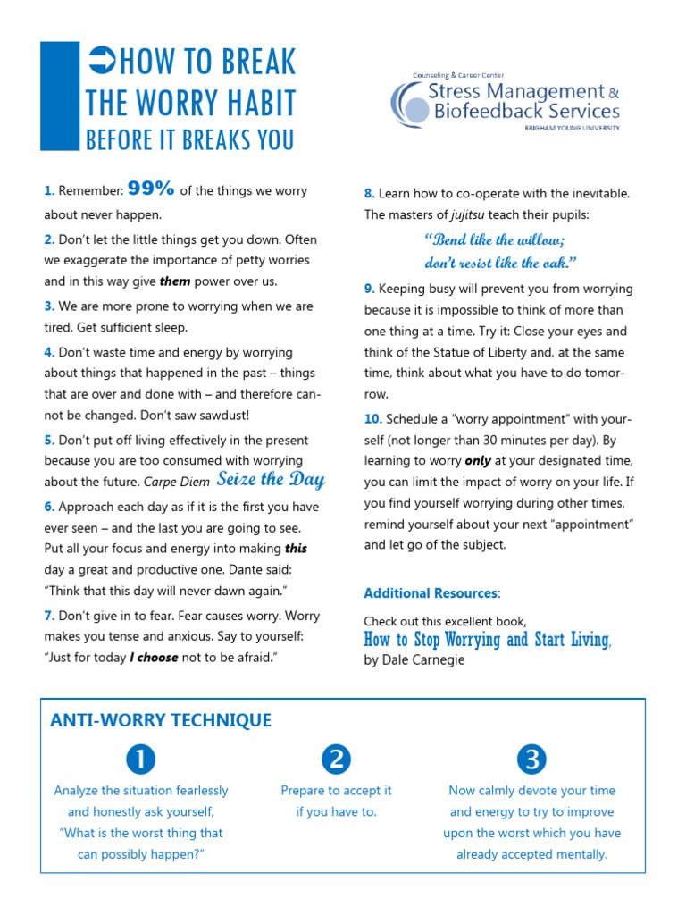 Effective Strategies to Overcome Worry | PDF