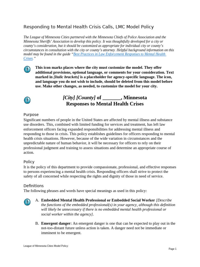 Responding To Mental Health Crisis Calls | PDF | Mental Health | Mental ...