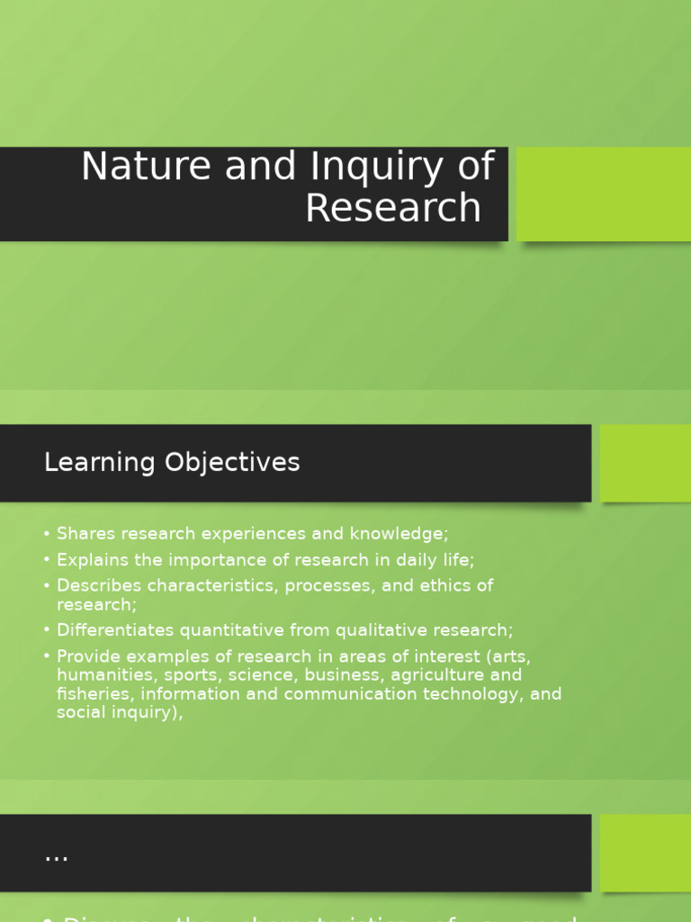 Nature and Inquiry of Research 1 | PDF | Methodology | Qualitative Research