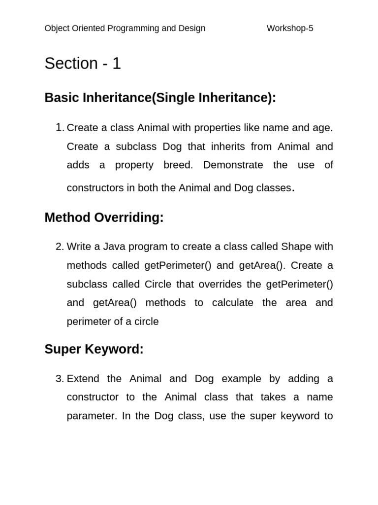WorkshopWeek41 90187 | PDF | Inheritance (Object Oriented Programming ...
