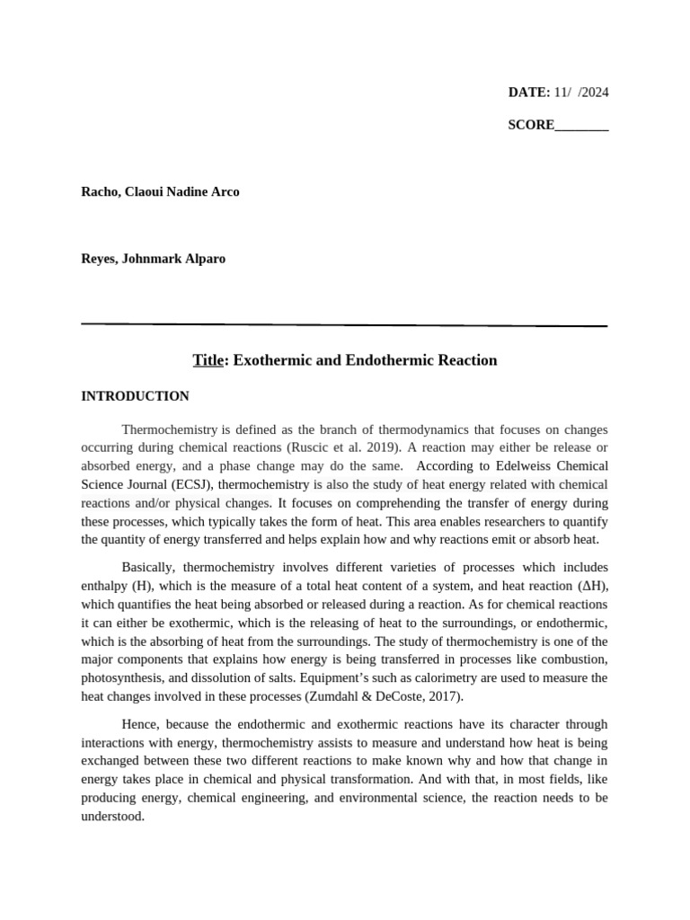 Thermo Chemistry | PDF | Heat | Chemical Reactions