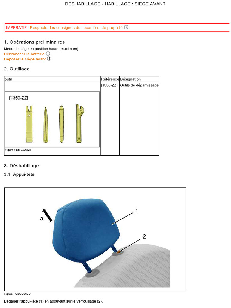 Déshabillage et habillage siège avant | PDF | Perceuse | Perçage