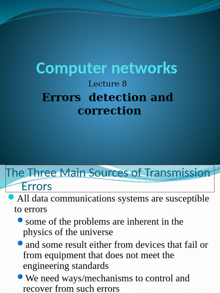Network 8 | PDF | Error Detection And Correction | Electromagnetic ...