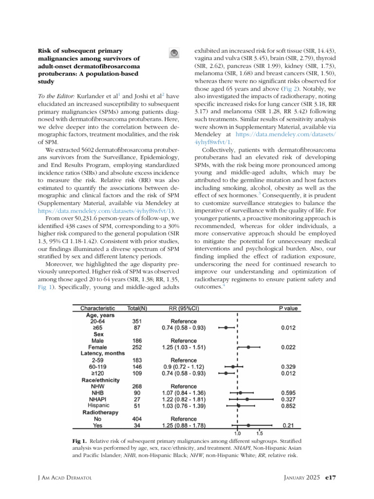 Risk of Subsequent Primary Malignancies Among Surv | PDF | Cancer ...