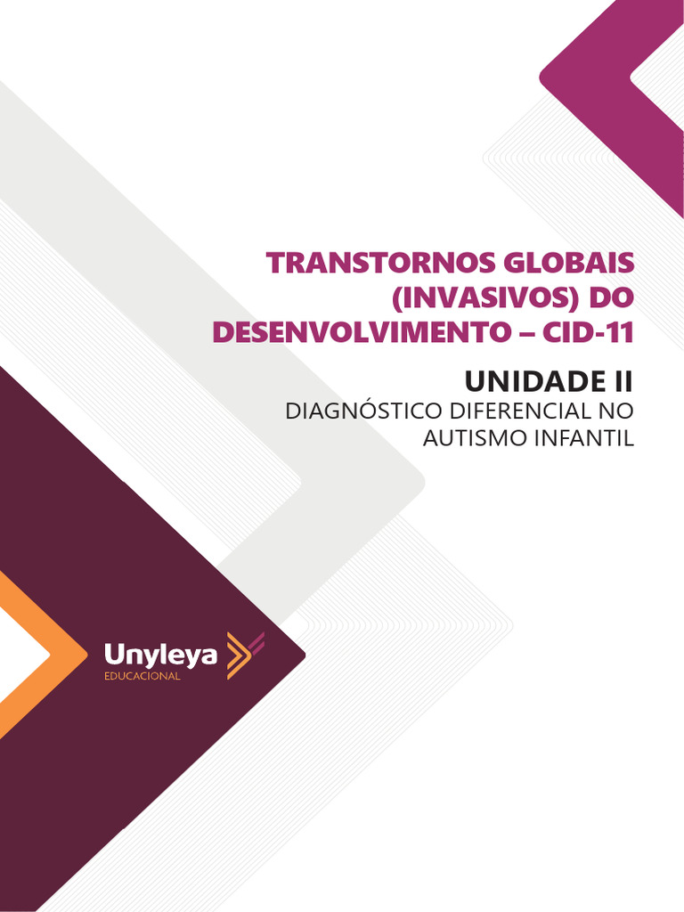 Transtornos Globais Invasivos Do Desenvolvimento Cid 11 Unidade II ...