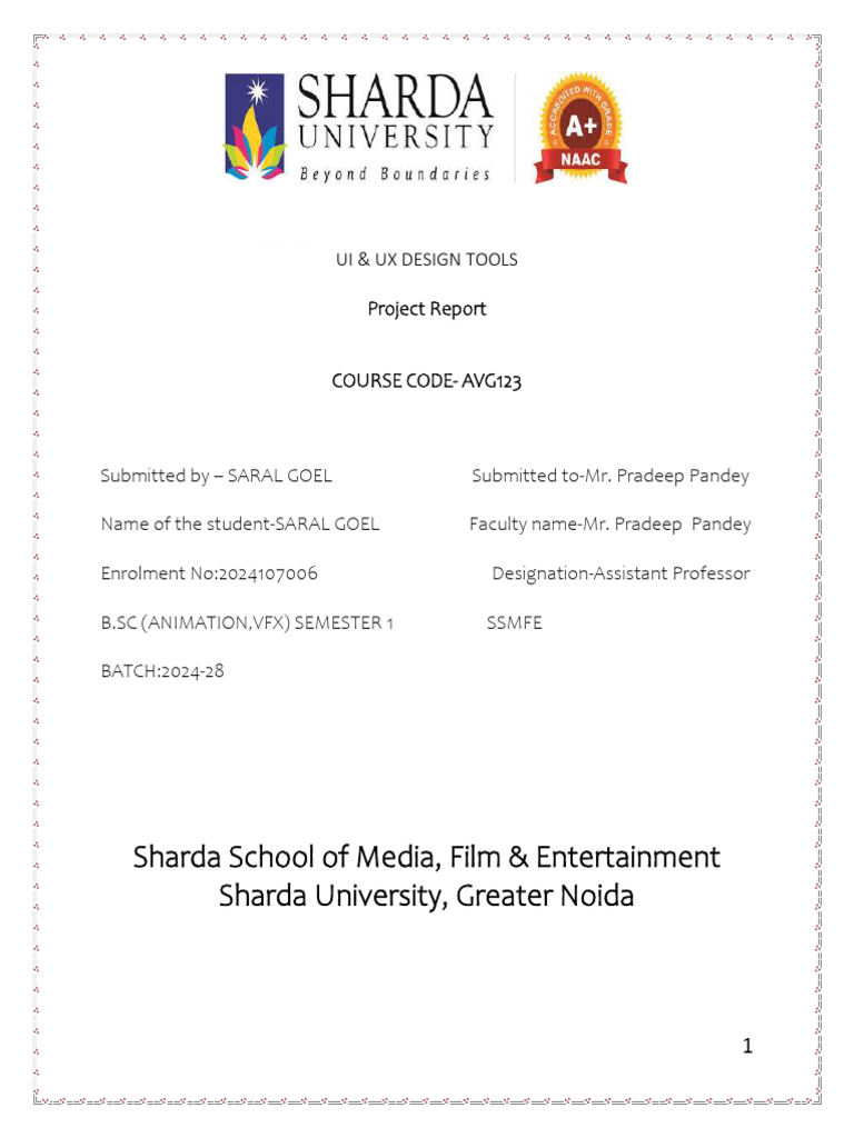 Ui & Ux Design Tools Project Report - Saral | PDF | Usability | Prototype