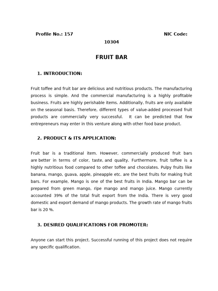 Fruit Bar | PDF | Vegetables | Mango