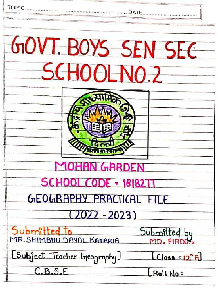 Geography 12th Practical File Pdf