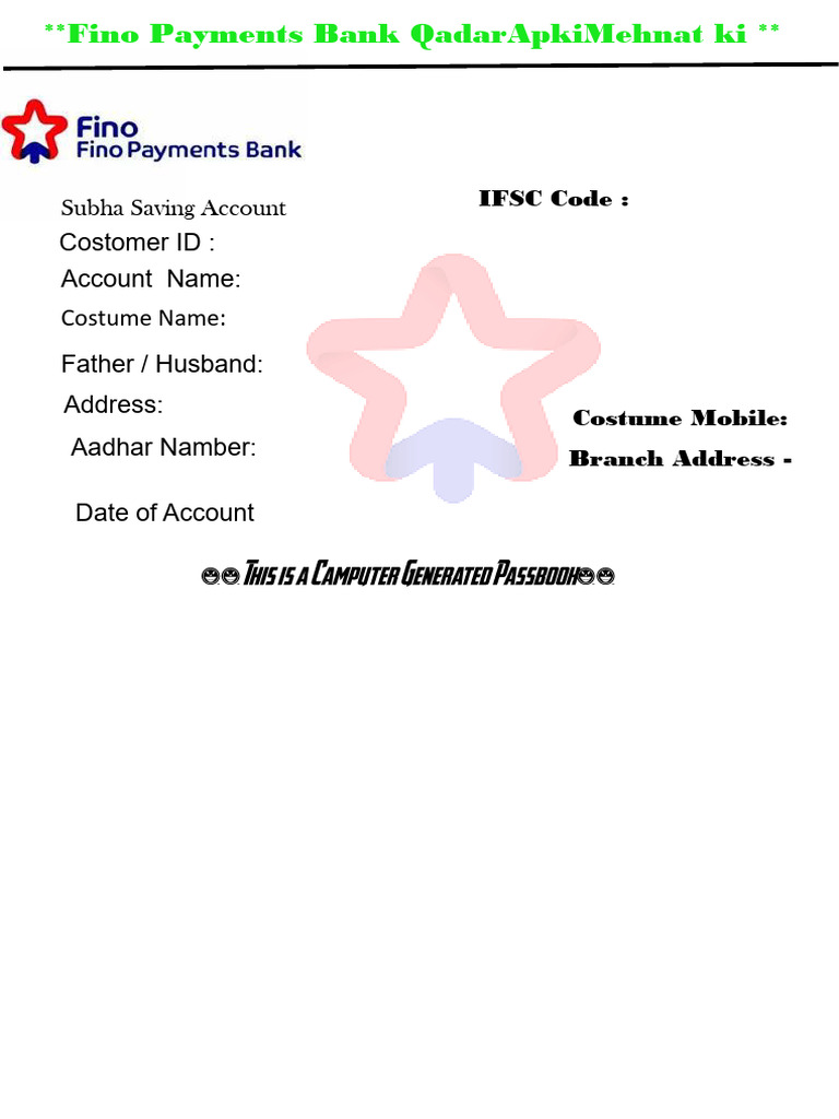 Fino Passbook | PDF