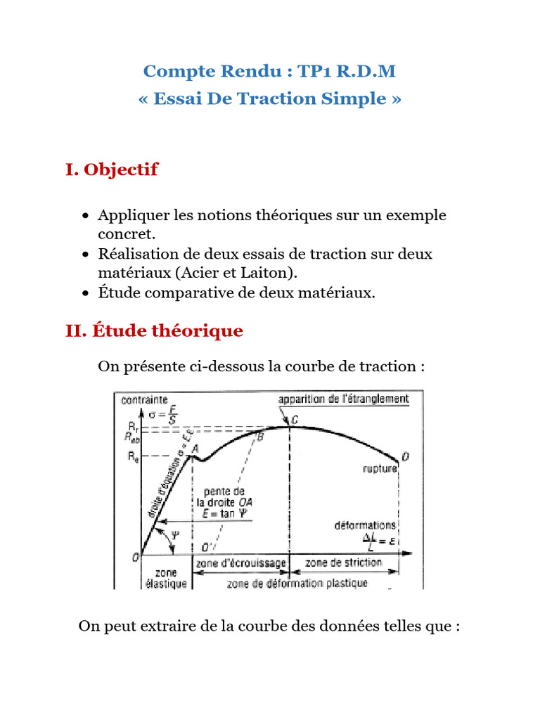 rdm_traction | PDF | Élasticité (Physique) | Résistance des matériaux
