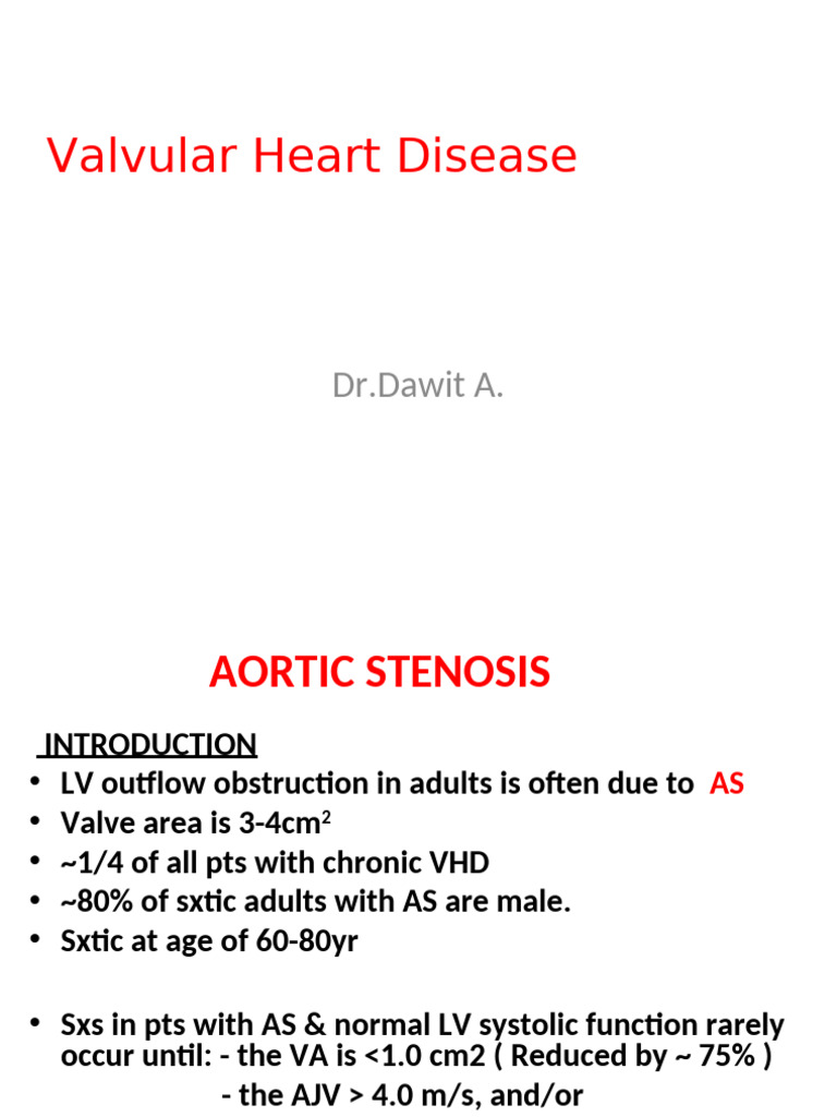 Aortic Stenosis Overview and Management | PDF | Heart Valve ...