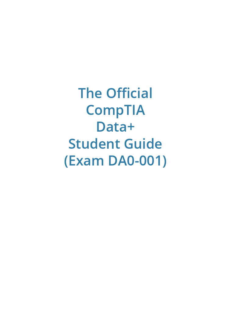 Downloadable Official CompTIA Data+ Student Guide 3 | PDF | No Sql ...