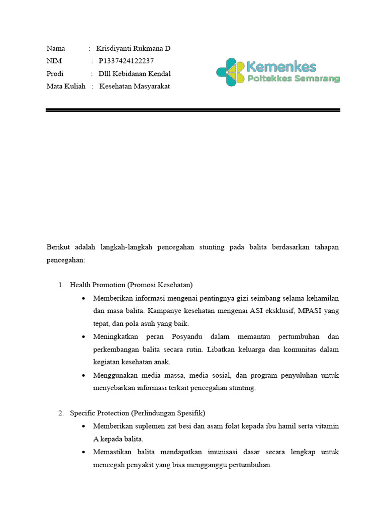 37.krisdiyanti Rukmana - Tugas Kesmas | PDF