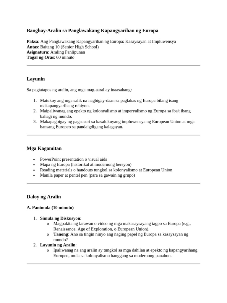 Banghay Q3 | PDF