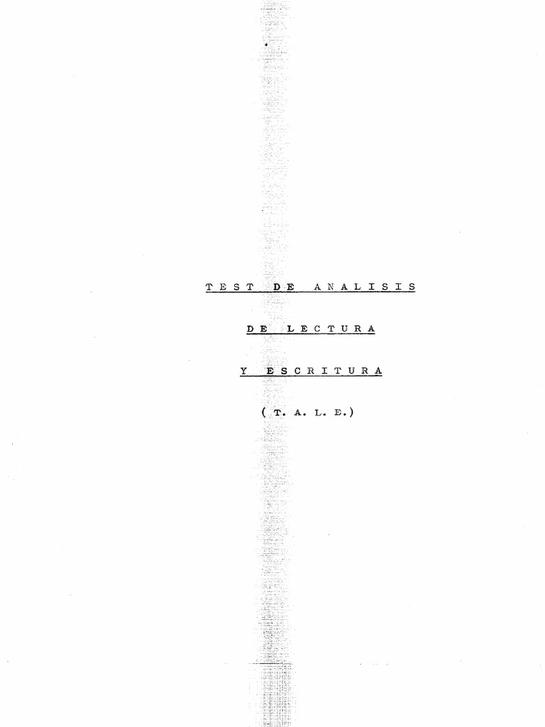Test de Lectoescritura Tale | PDF