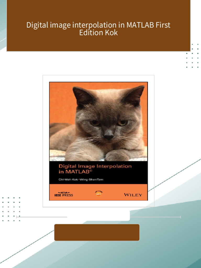 Download full digital image interpolation in matlab first edition kok