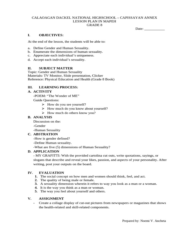 Lesson Plans 2 | PDF | Nonverbal Communication | Lesson Plan