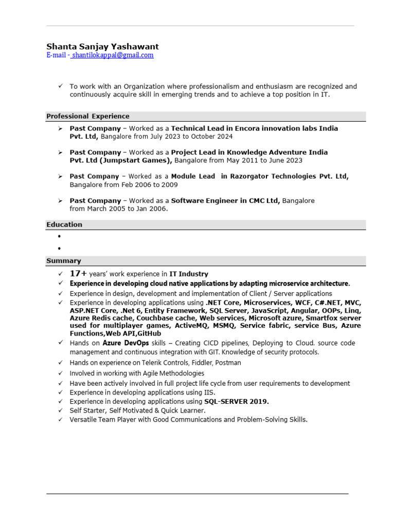 IT Professional Career Profile | PDF | Microsoft Sql Server | Computer ...