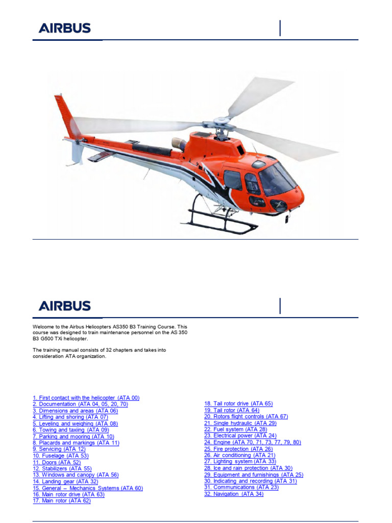AS350B3 Training Manual Overview | PDF | Aviation | Aircraft