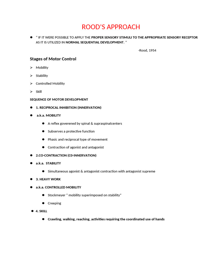 Rood | PDF | Anatomical Terms Of Motion | Somatosensory System