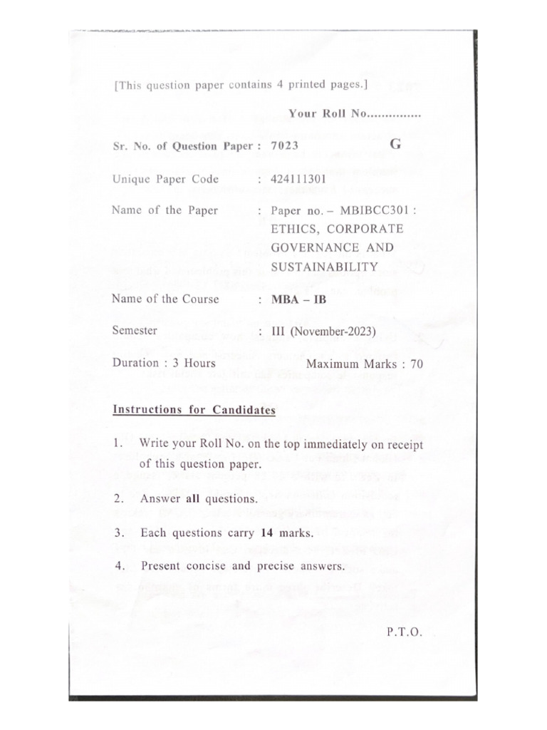 Ethics Corporate Governance Py 23 Pdf