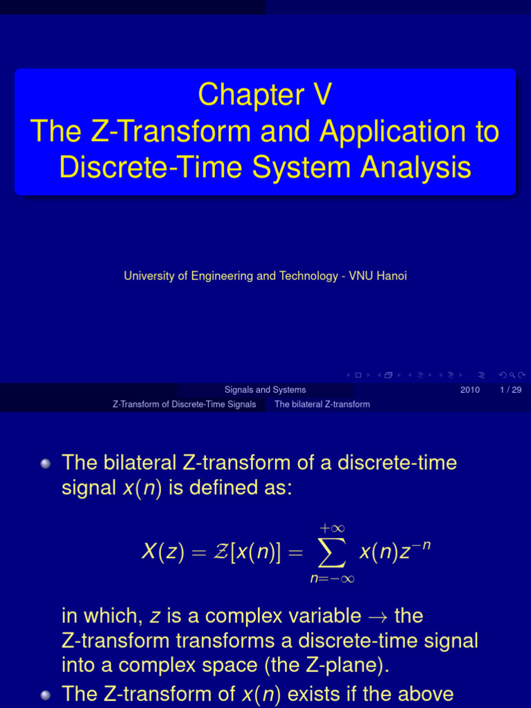Slides9 z transform pdf mathematical analysis mathematics