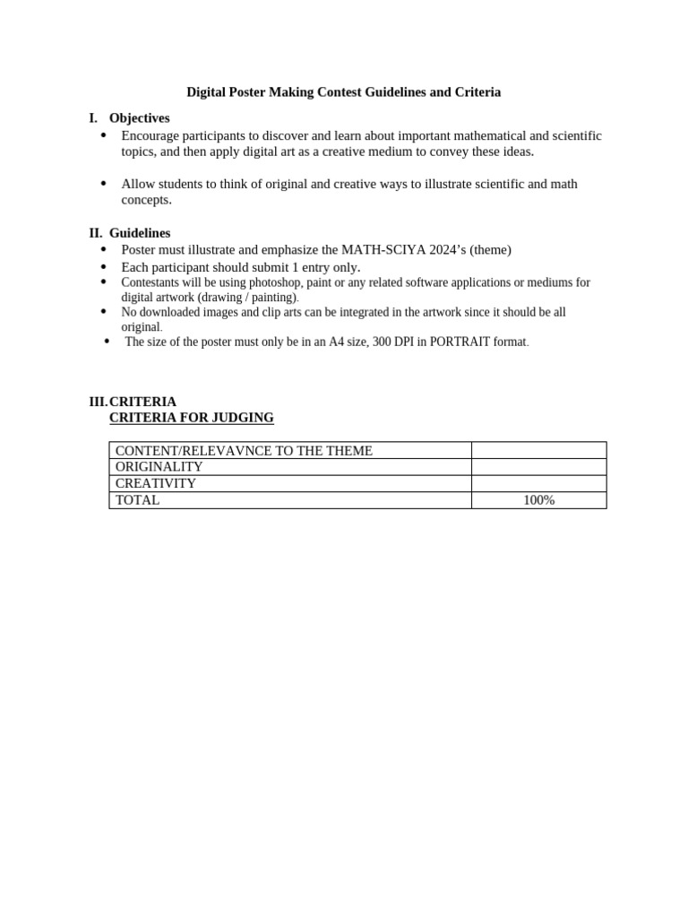 Digital Poster Contest Guidelines 2024 | PDF