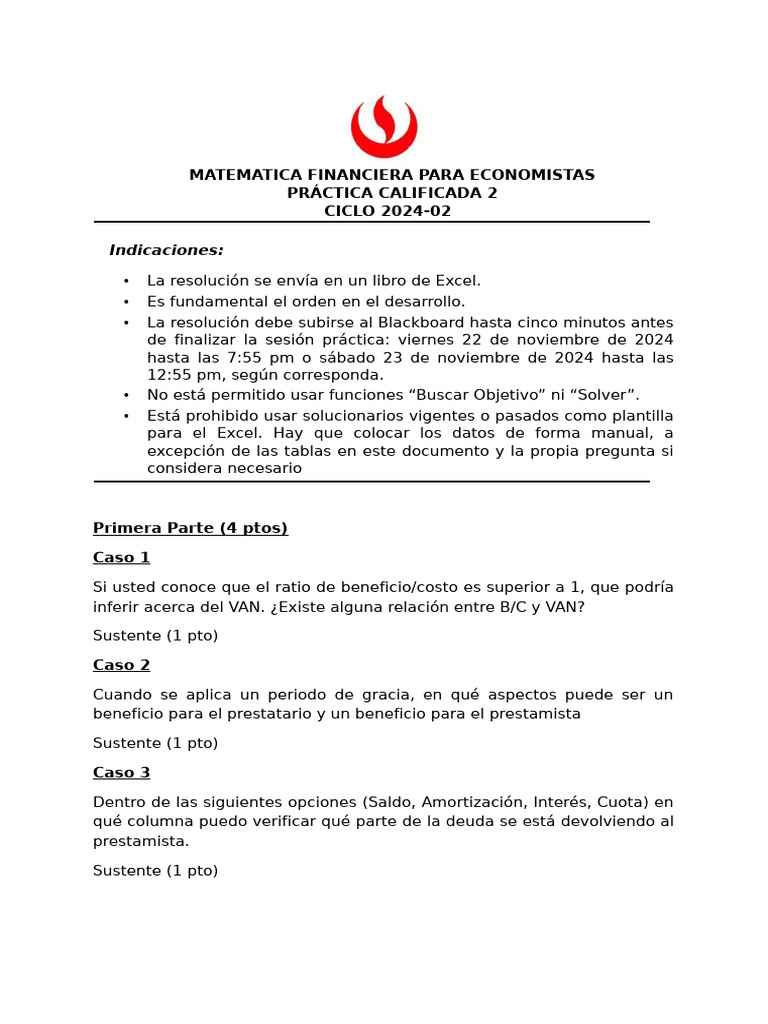 Matemática Financiera para Economistas 2024 | PDF | Hipotecas ...