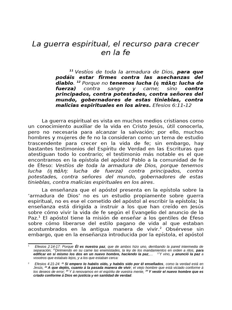La Guerra Espiritual El Recurso para Cre | PDF | Pablo el apóstol | Jesús