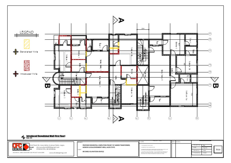Introduced and Demolished Walls For First Floor | PDF
